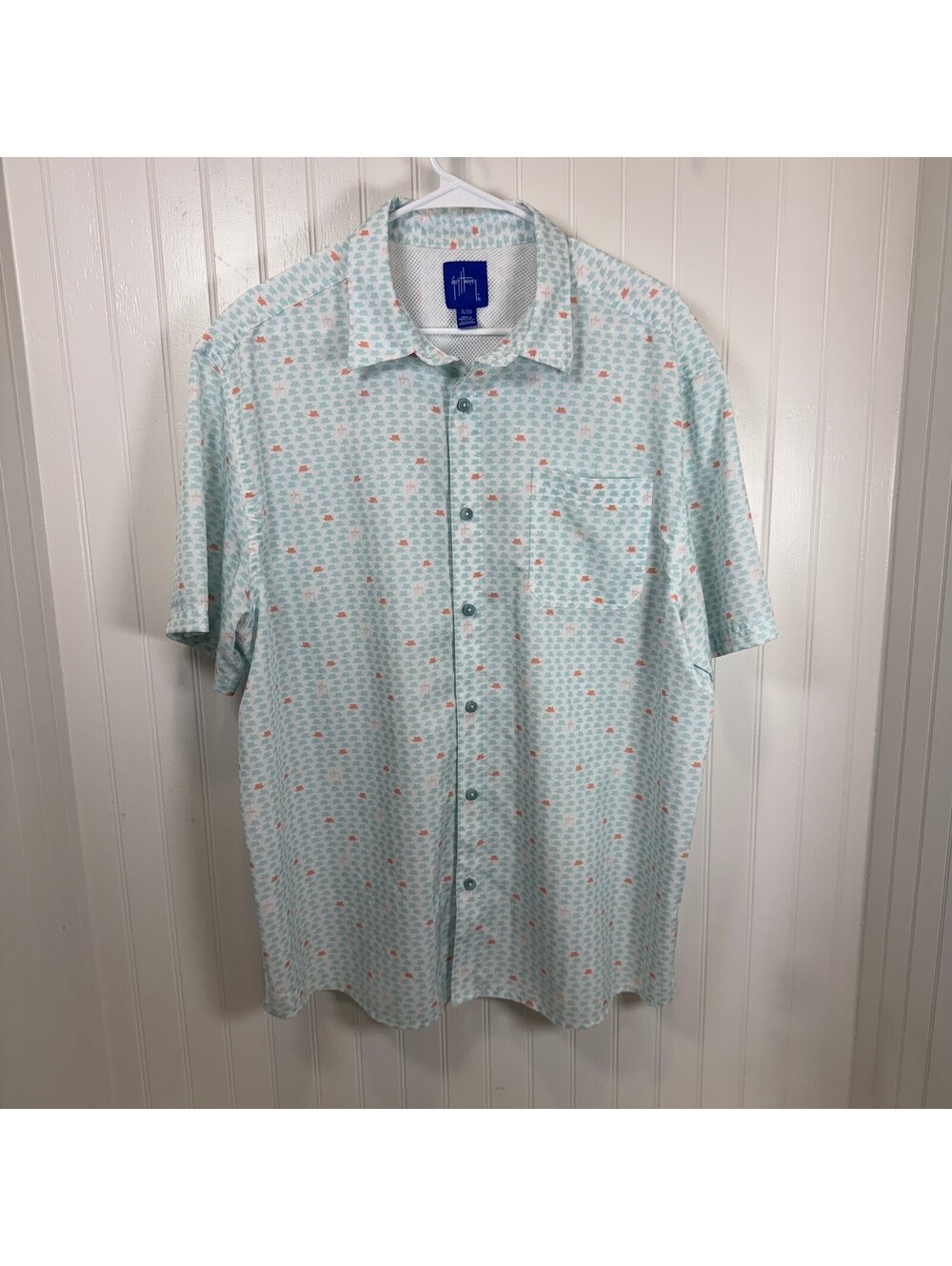 Guy Harvey XL Short Sleeve Button-Up Fishing Outdoor Shirt with Fish Pattern